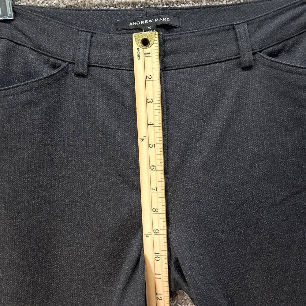 Andrew Marc Mens Slim Fit Stretch Trousers Dark Grey Dress Pants Size 34x29
